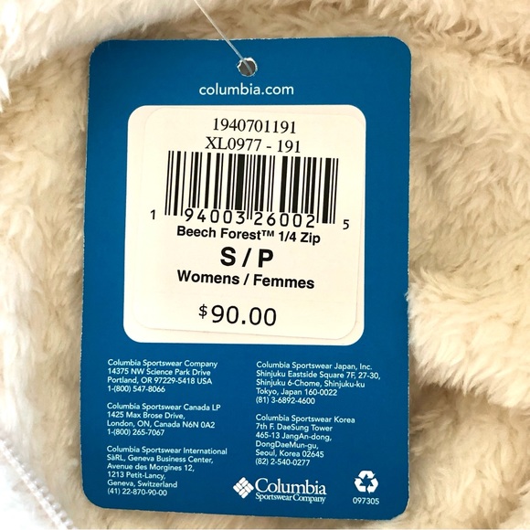 *NWT* COLUMBIA Cream Sherpa Fleece Quarter-Zip Sweater – Women's S - Picture 8 of 11
